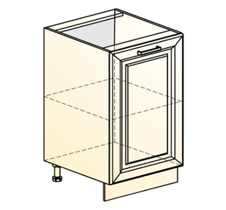 Кухонная тумба Атланта L400 (1 дв. гл.) эмаль (белый/белый глянец патина золото) в Тюмени - предосмотр 1