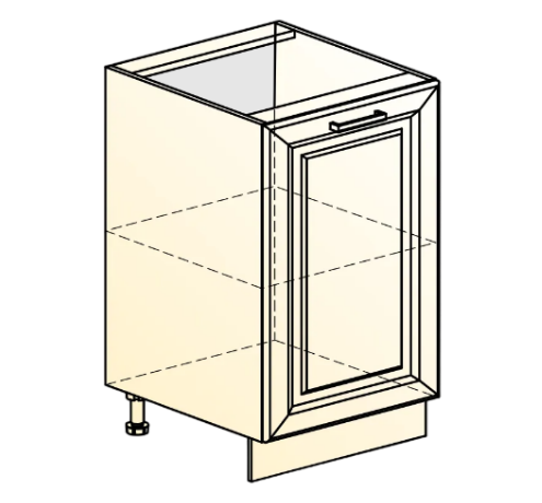 Кухонная тумба Атланта L400 (1 дв. гл.) эмаль (белый/белый глянец патина золото) в Заводоуковске - изображение 1