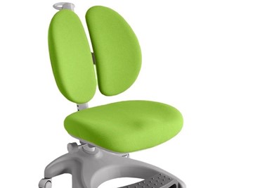 Детский стул FunDesk Solerte Grey с подставкой для ног + чехол для кресла (ткань зеленая) в Тюмени