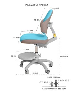 Растущее кресло Holto-4F голубое в Заводоуковске - предосмотр 4