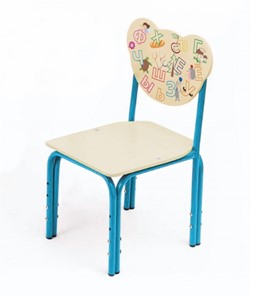Детский растущий стул Кузя 1-3 Азбука (Синий) в Ишиме