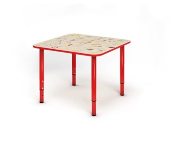 Растущий стол Азбука квадратный СДО-4 Красный в Тюмени