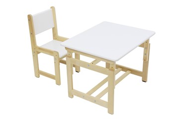 Комплект детской мебели POLINI Kids ECO 400 SM 68Х55 Белый / Натуральный в Ишиме