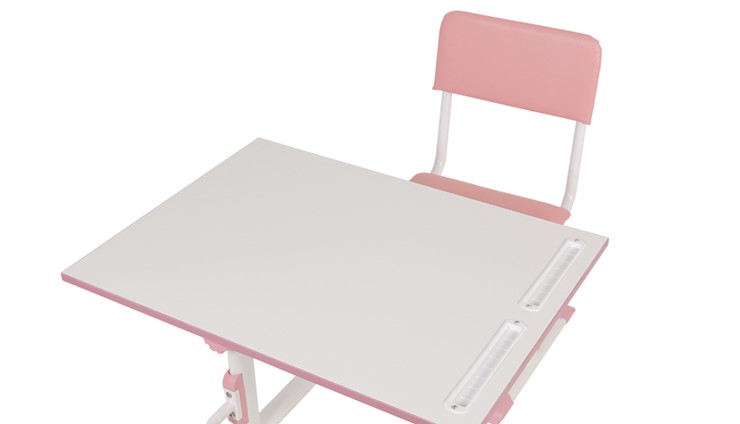 Комплект растущей детской мебели POLINI Kids Растущая парта-трансформер М1 и стул регулируемый L Белый-розовый в Тюмени - изображение 8