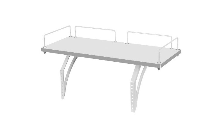 Растущий стол 1/75-40 (СУТ.25) + Polka_z 1/600 (2 шт.) + Polka_b 1/550 белый/белый/ниагара в Тюмени - изображение 2