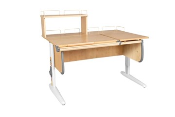 Детский стол-трансформер 1/75-40 (СУТ.25) + Polka_z 1/600 + Polka_zz 1/600 бежевый/белый/серый в Ишиме