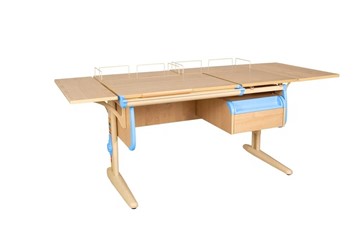 Детский стол-трансформер Дэми 1/75-40 (СУТ.25) + Polka_z 1/600 (2 шт.) + Polka_b 1/550 (2 шт.)  + Tumba 1 бежевый/бежевый/ниагара в Тюмени