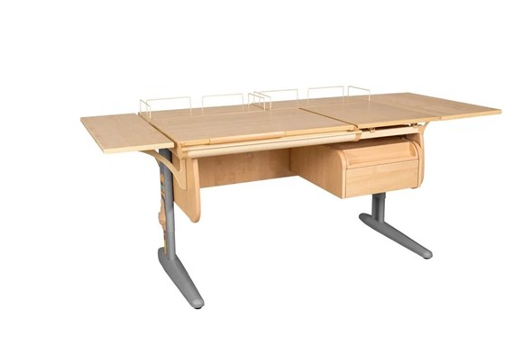 Детский стол-трансформер 1/75-40 (СУТ.25) + Polka_z 1/600 (2 шт.) + Polka_b 1/550 (2 шт.)  + Tumba 1 бежевый/серый/бежевый в Тюмени - изображение