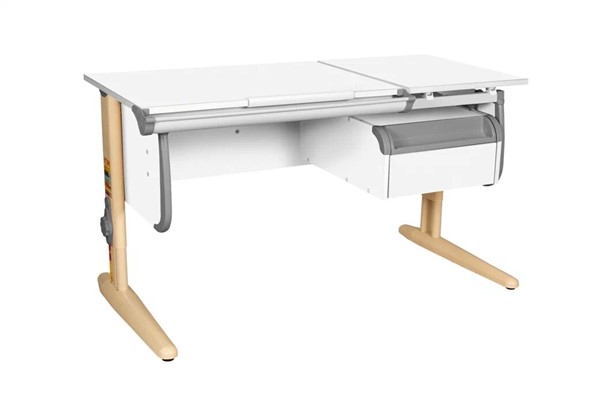 Растущий стол 1/75-40 (СУТ.25) + Tumba 1 Белый/Бежевый/серый в Заводоуковске - изображение