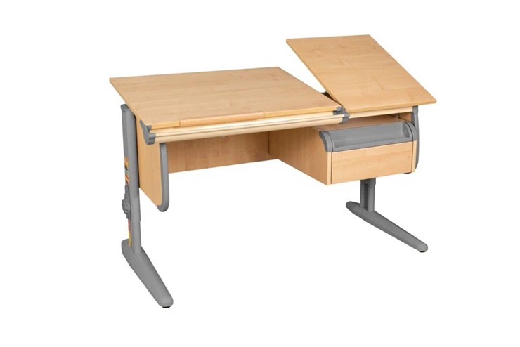 Детский стол-трансформер 1/75-40 (СУТ.25) + Tumba 1 Бежевый/Серый/Серый в Тюмени - изображение 2