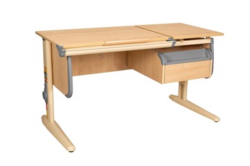 Детский стол-трансформер 1/75-40 (СУТ.25) + Tumba 1 Бежевый/Бежевый/Серый в Ишиме