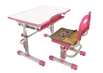 Детский стол-трансформер RIFFORMA SET-10, розовый в Ишиме