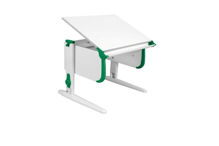 Детский стол-трансформер 1/75 (СУТ.24) белый/белый/Зеленый в Тюмени - изображение 1
