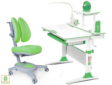 Растущая парта + стул Комплект Mealux EVO Evo-30 Z (арт. Evo-30 Z + Y-115 KZ), серый, зеленый в Тюмени