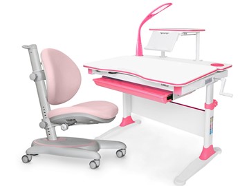 Растущая парта + стул Комплект Mealux EVO Evo-30 PN (арт. Evo-30 PN + Y-508 KP), серый, розовый в Ишиме