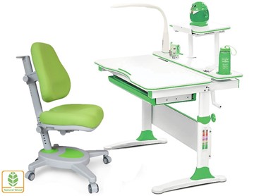 Растущая парта + стул Комплект Mealux EVO Evo-30 Z (арт. Evo-30 Z + Y-110 KZ), серый, зеленый в Тюмени