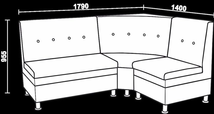 Кухонный угловой диван размеры