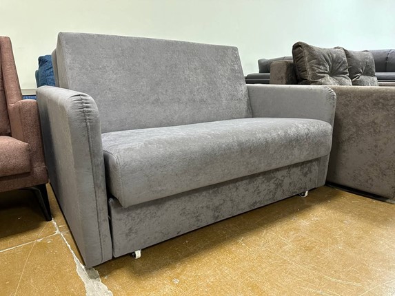 Прямой диван Уют  Аккордеон 1200  БД с подлокотником, НПБ Краш 10 сер.гол в Тобольске - изображение