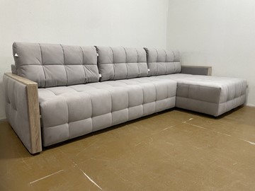 Угловой диван с оттоманкой Татьяна 4 Декор дуб Карат 17 велюр в Тюмени