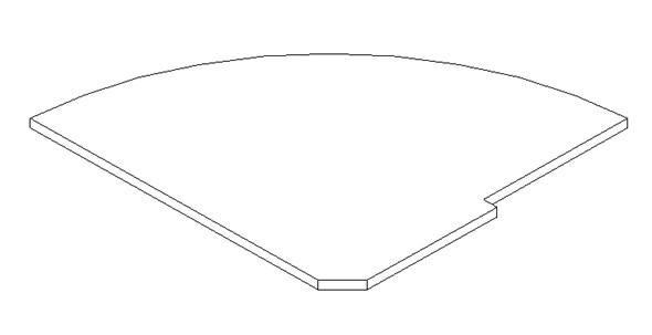 IMAGO-R РС-5.2 Полка для угловой стойки (завершающий элемент) груша, орех, ясень 815х778х22 в Тюмени - изображение